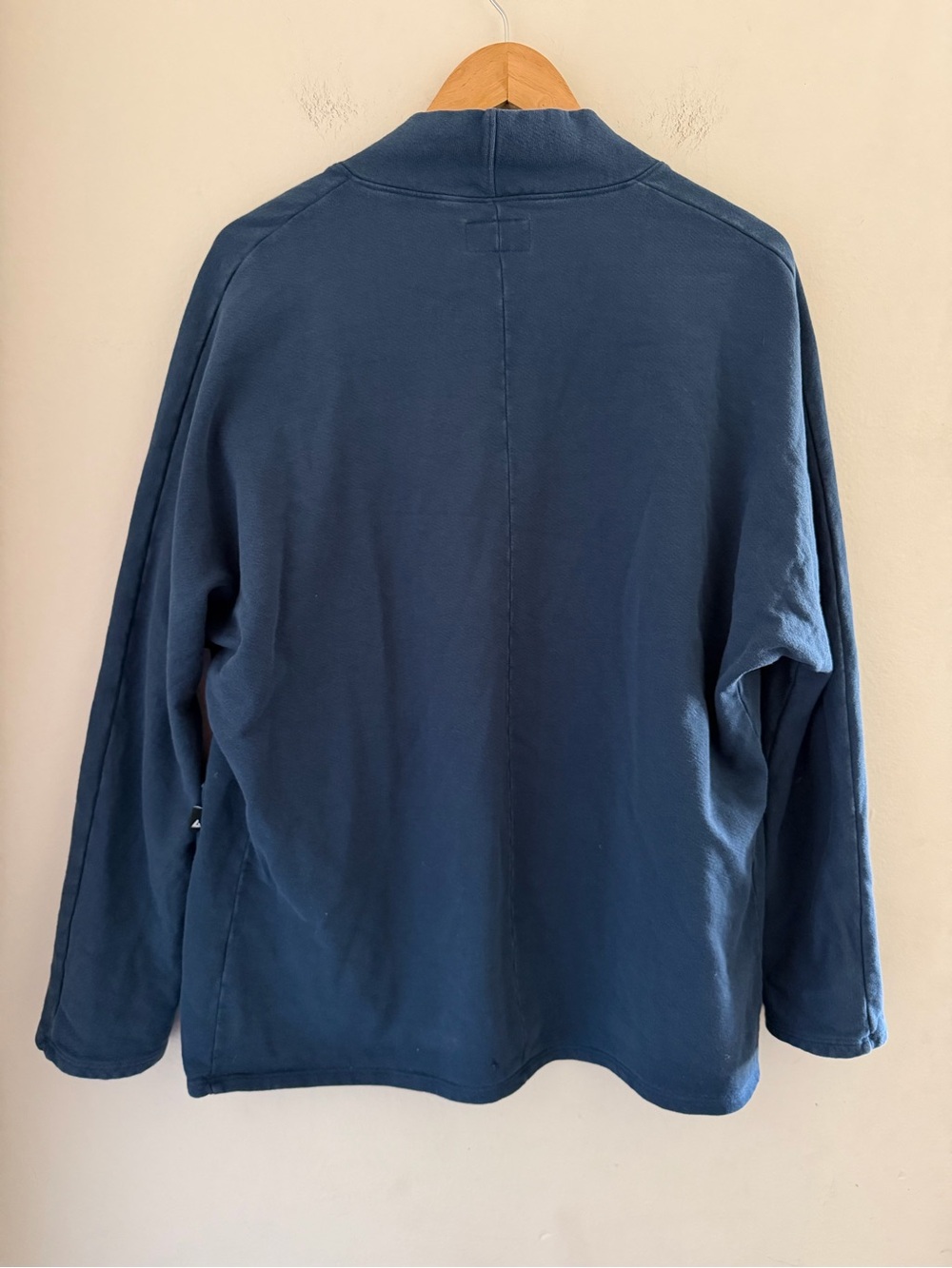American Giant 100% Cotton French Terry Cardigan Jacket Blue Slouchy Pockets XS - Picture 3 of 6